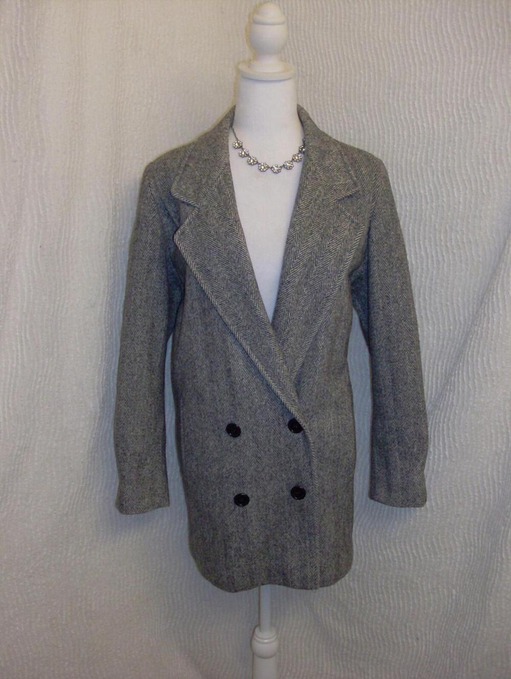 Vintage Ferncroft Wool Blend Peacoat Women’s 10 Gray Long Classic USA Fall Coat